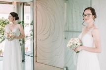 Wedding photo at Lake Bled Castle, Slovenia – romantic couple captured in natural light
